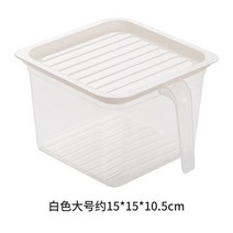 진공 쌀통 보관 추천 저장고 용기 밀폐 용기 잡곡 냉장고 추천 냉장고 신선 상자 손잡이가있는 주방 뚜껑이있는 플라스틱 뚜껑 봉인 식품 과일 상자, l-흰색