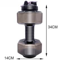대용량 헬스물통 큰 텀블러 덤벨 아령 피트니스 물병, 블랙 2500ML