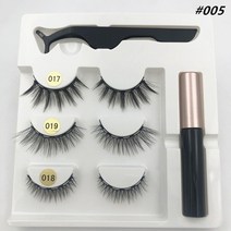 자석 마그네틱 속눈썹 마그네틱 방수 라이너 및 핀셋 인조 메이크업 세트 선물, 005
