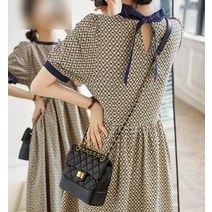 풀인 롬버스 타이 원피스