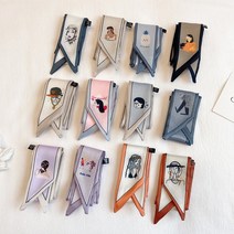 명품스타일스카프 간절기 고급 스카프 쁘띠 트윌리 실크 봄 가방 손잡이