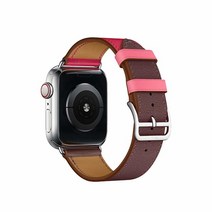 JL-BAND 21가지 색상 교체용 애플 워치 가죽 스트랩 44mm 40mm 42mm 38mm 길이 SE 6/5/ 4/ 3/ 2/1 싱글 투어 가죽 스트랩과 호환 가능