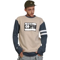 슈가포인트 남녀공용 그래픽 기모 안감 맨투맨 티셔츠 JACKER - BEIGE