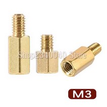 전산 볼트 너트 육각 스레드 M3 * L + 6mm 육각 황동 Standoff 스페이서 나사 기둥 PCB 컴퓨터 PC 마더 보, 01 M3_11 20mm  5pcs