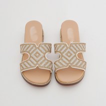 조이마담 A4592 보석 비즈 라인 슬리퍼 신발