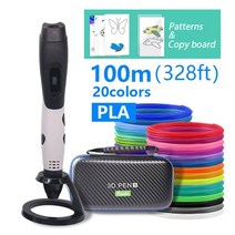 고품질 3D 펜 인쇄 PLA 필 라 멘 트 1.75mm USB 전원 아름 다운 경우 완전 한 패키지 운영하기 쉬운, 07 white-pen-PLA100m