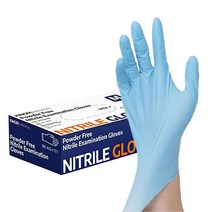 KINGFA 니트릴 장갑 100매 질기고 튼튼한 다용도 진료용 미용 요리용 청소용, 대(L)