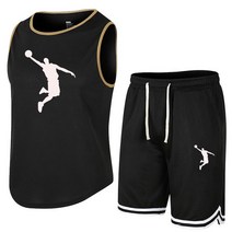 여름 2 조각 조끼 tracksuit 통기성 탱크 탑 반바지 빠른 건조 스포츠 러닝 농구