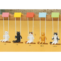 그네타는 고양이 피규어 미니어쳐 캡슐 가챠 선물, 흰 고양이 키 3.5 cm