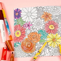 색칠공부 도안 어르신 어른 성인 힐링을위한 컬러링북 2개세트, 기본, 기본