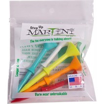 마티니 골프 티 Martini Golf Tees DMT007 내구성 플라스틱 스텝업 티(5팩) 다양한 색상 3.25인치(8cm), 상세참조, 단일옵션