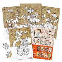 [하하당] 민화 퍼즐 (활동지 포함 4종 택1), 호작도