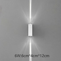 장식 라인 빔 LED 벽 램프 업 다운 조명 알루미늄 실내 야외 IP65 레 블루 그린, White shell-2T, Red, Non-Waterproof