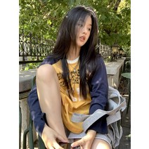 박시 래글런 박시 긴팔 티셔츠