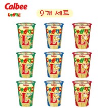 일본 calbee 가루비 쟈가리코 과자 L 9개 세트 쟈가버터 치즈 사라다 맛 L사이즈, 치즈 66g 3개, 쟈가버터 66g 3개, 사라맛 68g 3개