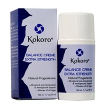 Kokoro Extra Strength 천연 프로게스테론 밸런스 크림 1.7 oz 펌프 폐경기 지원을 위한 Extra 파라벤 황체호르몬 프로게스테론 에스트로겐 여성 호르몬 크림