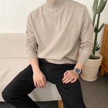 화이트빌딩 부드러운 캐시미어 울 스판 반폴라 니트