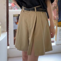 양쪽 앞트임 A라인 플레어핏 여성 반바지 정장 패션