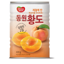 동원 복숭아 황도 2절 과일통조림, 400g, 30개