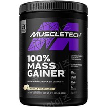 MuscleTech 100% 매스 게이너 단백질 파우더 바닐라 5.15파운드, 바닐라 밀크쉐이크