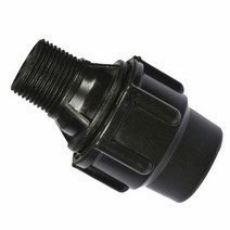 수도용pe관 농업용 배수로관 부속 커넥터 16mm 20mm 50mm 플라스틱 PE 수도관 빠른 연결 암나사 12 34quot 외부 와이어, 검은색, 둘