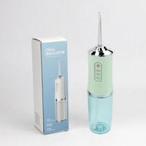 구강 세척기 휴대용 치과 물 제트 치실 USB 충전식 워터 치아 220ml 3 모드 픽 4 팁 IPX7 1400rpm 치간칫솔, C green