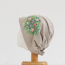 지오마켓 봄 여름 여성 플라워 두건 중년 실내 조리모 항암 주방 모자 식당 비니 머리 헤어두건