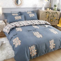 두꺼운 침대 시트 퀼트 커버의 간단한 면 샌딩 4 피스 세트