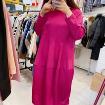 [비단소녀] 데일리 루즈핏 여성용 긴팔 라인 롱 원피스 홈웨어 빅사이즈 (5color)