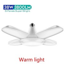천장실링팬 타프팬 씰링팬 led 전구 e27 38w led 램프 천장 팬 led 조명 220v 접이식 팬 블레이드 각도 조절 홈 차고 조명, 협력사, 52led 따뜻한