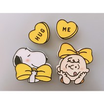 [라뮤즈캔들] 왕리본 스누피 찰리브라운 세트 차량용 석고방향제 박스포장, 핑크, 화이트머스크, 2개