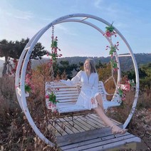 야외벤치 카페 웨이팅 포토존 조경 그네 공원 경치, 무지개