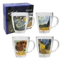 [오너클랜] 고흐 머그컵 명화 물컵 머그잔 찻잔 음료 물잔 4p, 상세 설명 참조