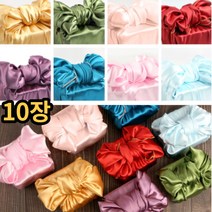 고급 실크 복보자기 공단 명절선물 포장 과일 정육 예단 이바지 특대 대 중 소 8색상 10장, 청색 10매