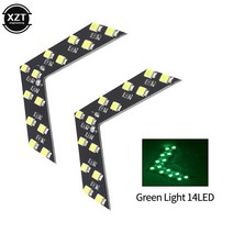 1쌍 14 SMD LED 화살표 패널 자동차 후면보기 미러 표시기 방향 지시등 스타일링 액세서리, 한개옵션1, 04 green