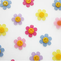 체크 스마일 참장식에어팟 키링 키홀더 만들기 DIY 부자재, 블루(blue)