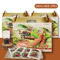 국내산 칡뿌리 추출 원액 100% 칡즙 진액 엑기스 100ml 60포 실속형 선물용 생칡즙, 3박스, 3개