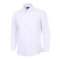 로베르타디까메리노 남성용 TC 도비 스트라이프 화이트 일반핏 긴소매 셔츠 RL3-303-1