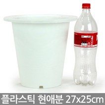 플라스틱 현애분 6~9호 - 검정 화분 베란다화분 꽃화분 대형화분 플라스틱화분 검정화분 블랙 화이트 흰색 파란화분, 07_한성_현애분 화이트(8호)