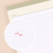 B5 심플 2분할 모눈노트 노트패드 반반 그리드 필기 요약 정리 공시생 학생 대 떡메 공부, 05.모스그린