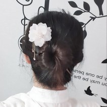 달꼼세 입체감 좋은 화려한 꽃송이 큐빅 드롭 막대 비녀 뒤꽂이 헤어핀