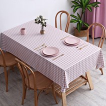 식탁보 책상 vc 식탁보 패브릭 북유럽 방수 기름막이 테이블 매트, 소격 팥가루, 100*160cm