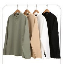남자 심플 헨리넥 긴팔 티셔츠 WCM~2XL