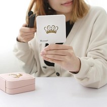사각 핸드미러 손잡이 핸드백 손거울 미니거울 작은 포켓미러 네모, 블랙