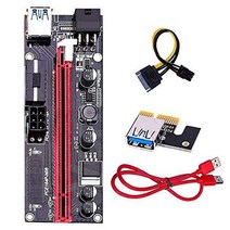 그래픽카드 지포스 rtx 3060 4090 중고 채굴 60cm VER009S PCI-E 라이저 카드 듀얼 LED 표시기 1X 어댑터, 01 주황색