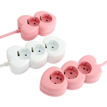 아이정 디자인 멀티탭 하트탭 2구 3구 16A 멀티탭, 3구 핑크, 5M