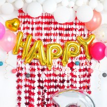 파티 장식 은박 수술 커튼 별레드 생일 가랜드 기념일, 단품