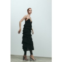 독일 자라 ZARA 글리터 블록 힐 샌들 - 실버 103086