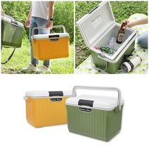 캠핑 낚시 레저용 차량용 감성캠핑 17L 색감예쁜 하드 쿨러 아이스 박스, 옐로우