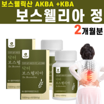 닥터 보스웰리아 인도산 보스웰릭산 AKBA KBA 함유 우슬추출분말 초록입홍합분말 버드나무가지껍질 정, 2병